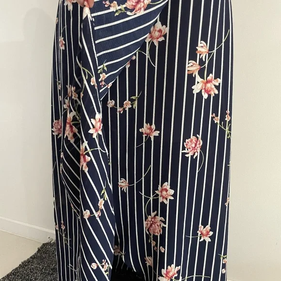 Ally Wrap Floral Maxi Stripe Dress - Picture 4 of 9